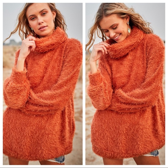 ✨LAST ONE✨Fabulous Cowl Neck Fuzzy Sweater - Picture 3 of 4